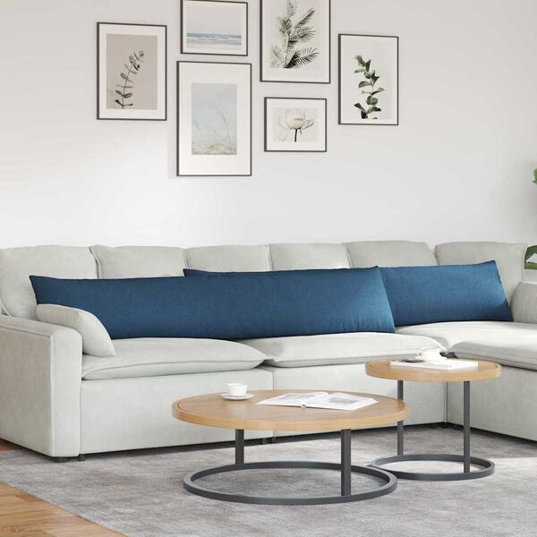 vidaXL Sofa Kussens 2 stuks Blauw 200 x 40 cm Stof