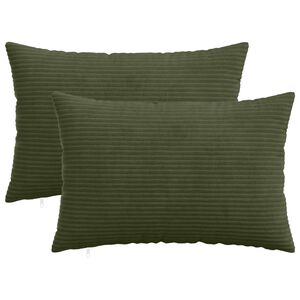 vidaXL Kussensloop 2 pcs HEERLEN Groen 30 x 50 cm corduroy