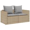 vidaXL 5-delige Tuinbankstel met kussens stapelbaar beige poly rattan