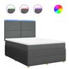 vidaXL Boxspring met matras stof donkergrijs 140x190 cm