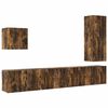 vidaXL 5-delige Tv-wandmeubelset bewerkt hout gerookt eikenkleurig