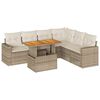 vidaXL 7-delige Loungeset met kussens poly rattan beige