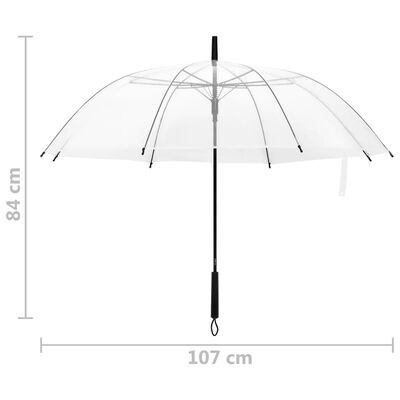 vidaXL Paraplu 107 cm transparant