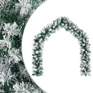 vidaXL Kerstkrans Groen en Wit 270 cm PVC