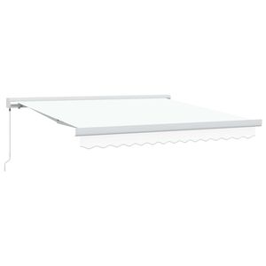 vidaXL Uitschuifbare luifel Wit 300 x 250 cm Canvas en Aluminium