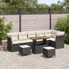 vidaXL Tuin Sofa Set met kussen met opslag 9 pcs Zwart en cr&egrave;me