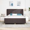 vidaXL Boxspringbed met Matras Donkergrijs 90x190 cm Donkerbruin Stof