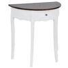 vidaXL Wandtafel met lade halfrond bruin