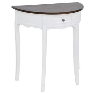 vidaXL Wandtafel met lade halfrond bruin