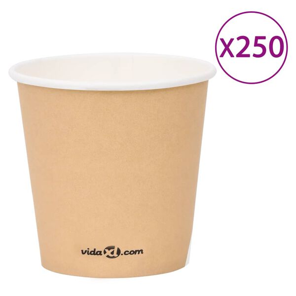 vidaXL 250 st Koffiebekers 120 ml papier bruin