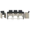 vidaXL Tuin eettafelset 9 pcs Lichtgrijs poly rattan