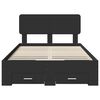 vidaXL Bedframe met hoofdeinde Zwart 135 x 190 cm Bewerkt hout