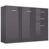 vidaXL Dressoir 105x30x75 cm bewerkt hout hoogglans grijs