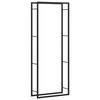 vidaXL Haardhoutrek Matzwart 80x28x222 cm Staal