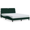 vidaXL Bedframe met LED zonder matras fluweel donkergroen 140x200 cm