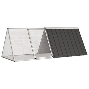 vidaXL Konijnenhok 201,5x80,5x71 cm gegalvaniseerd staal antraciet