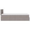 vidaXL Bed met matras 100x200 cm stof taupe