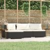 vidaXL 4-delige Loungeset met kussens poly rattan zwart