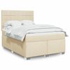 vidaXL Boxspring met matras stof cr&egrave;mekleurig 140x190 cm