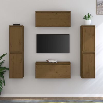 vidaXL Tv-meubelen 6 st massief grenenhout honingbruin