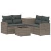 vidaXL Bankstel 6 st Grijs en Donkergrijs Poly Rattan en Staal