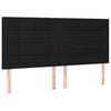 vidaXL Hoofdbord zwart 160x5x118/128 cm stof