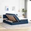 vidaXL Bed met LED-striplichten met hoofdeinde Blauw 180 x 200 cm Stof