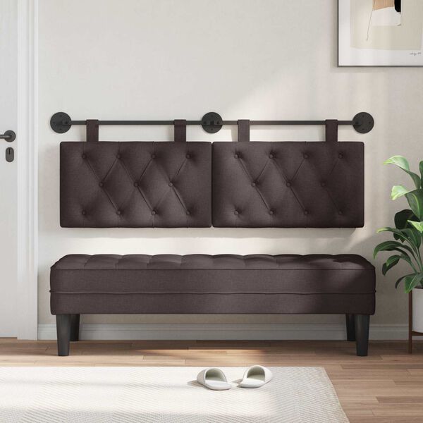vidaXL Hangend Hoofdeinde Donkerbruin 130 x 55 x 7 cm Stof