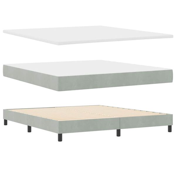vidaXL Boxspringbed met matras Lichtgrijs 200 x 180 cm Polyester