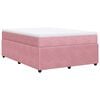 vidaXL Boxspring met matras fluweel roze 140x190 cm