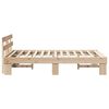 vidaXL Bedframe met hoofdeinde Naturel 135 x 190 cm Massief grenenhout