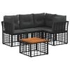 vidaXL Buiten bankenset 5 st Zwart en Donkergrijs Polyester