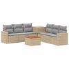 vidaXL Bankstel 8 st Beige en Licht Grijs Poly Rattan en Staal