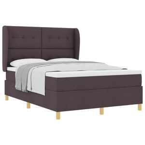vidaXL Boxspringbed met hoofdeinde Donkerbruin 200 x 140 cm Stof