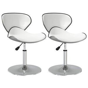 vidaXL Eetkamerstoelen 2 st kunstleer wit