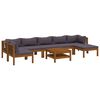 vidaXL 8-delige Loungeset met kussens massief acaciahout