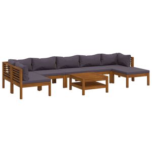 vidaXL 8-delige Loungeset met kussens massief acaciahout