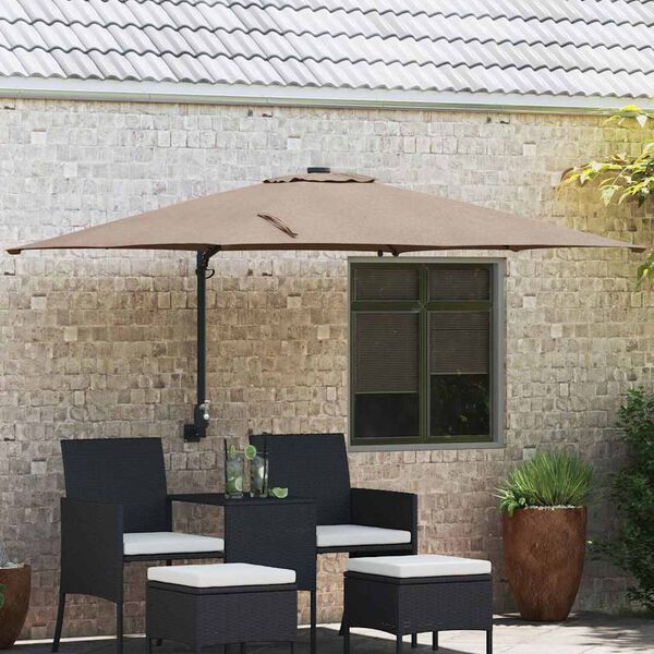 vidaXL Tuinparasol Taupe 248,5 x 247,5 x 160 cm Polyester en staal
