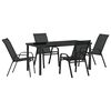 vidaXL Tuin eettafelset 5 st Zwart Poedercoating staal