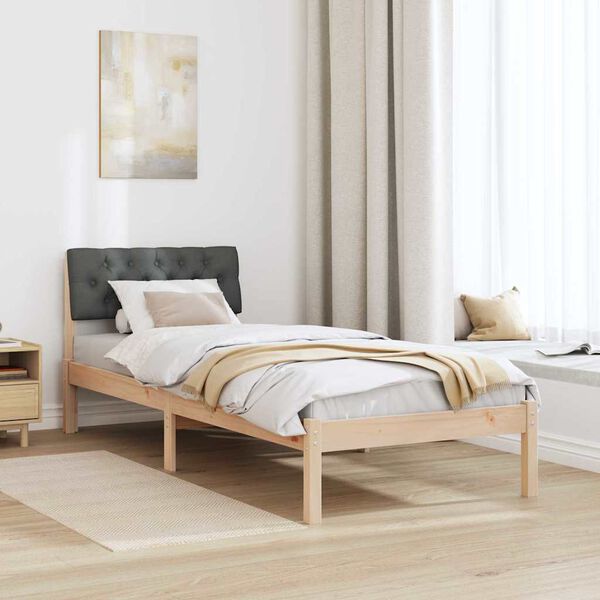 vidaXL Bedframe Bruin en donkergrijs 80 x 200 cm Massief grenenhout