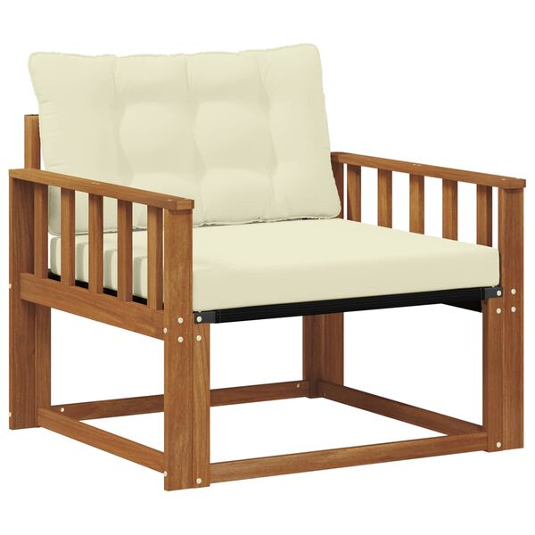 vidaXL Buiten bankenset Massief Acaciahout en Textilene Naturel