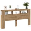 vidaXL Hoofdeinde met LED 200x18,5x103,5 cm hout artisanaal eikenkleur