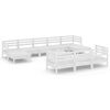 vidaXL 11-delige Loungeset massief grenenhout wit