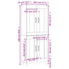 vidaXL Hoge kast 69,5x34x180 cm bewerkt hout betongrijs