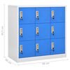vidaXL Lockerkasten 5 st 90x45x92,5 cm staal lichtgrijs en blauw