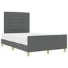 vidaXL Bedframe met hoofdeinde Donkergrijs 140 x 190 cm Stof
