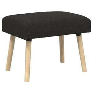 vidaXL Bank Effen Zwart 60 x 40 x 45 cm Boucl&eacute;