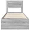 vidaXL Bedframe Grijs Sonoma 75 x 190 cm Massief grenenhout