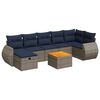 vidaXL 8-delige Loungeset met kussens poly rattan grijs