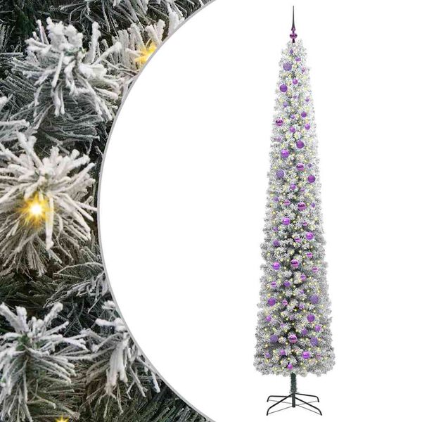 vidaXL Kunstkerstboom Groen 270 cm PVC en Staal en Kunststof